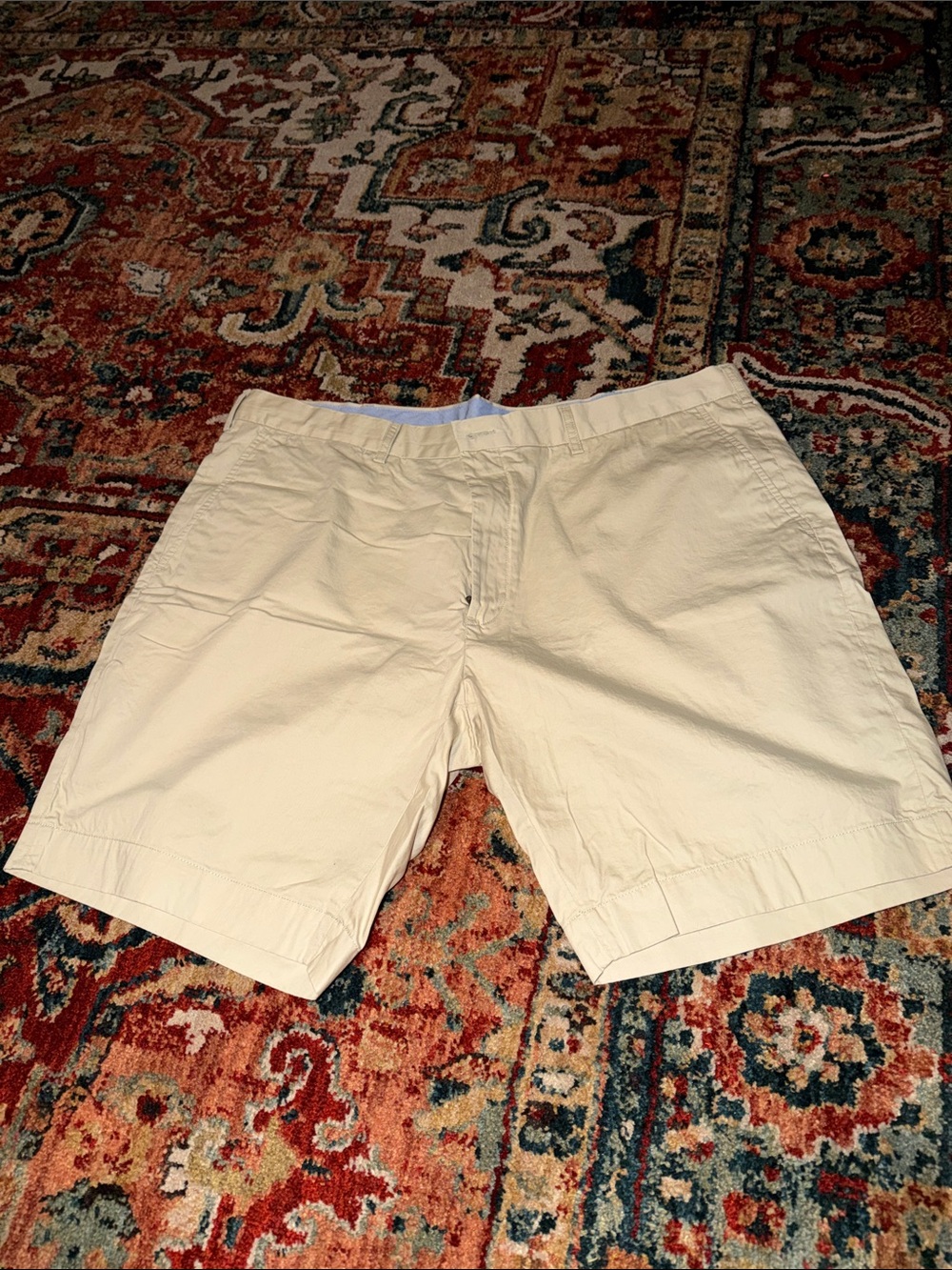 Polo by Ralph Lauren Light Cream Flat-Front Chino Shorts